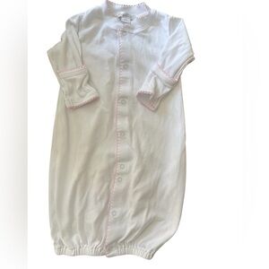 KissyKissy NB daygown. Such soft soft cotton with pink kissy trim